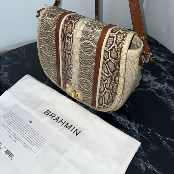 BRAHMIN Handbag Limestone Oleta Sonny Leather Crossbody Bag handbag AUTHENTIC - Picture 7 of 16